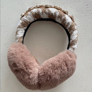 Anthropologie Cozy Brown and White Earmuffs